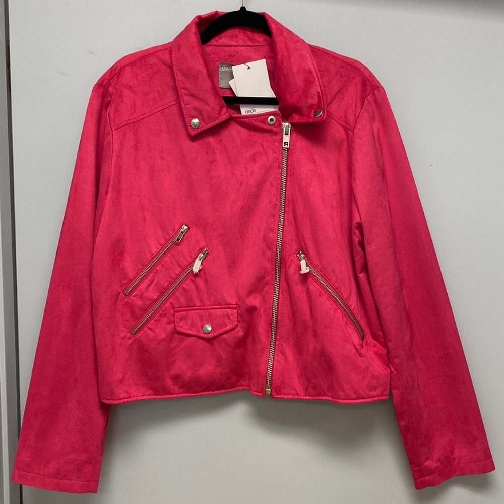 Asos Women’s Faux Suede Hot Pink Jacket